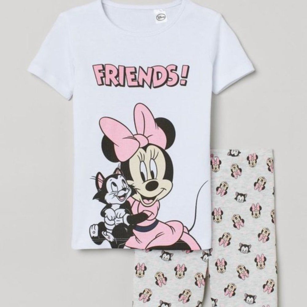 H&m cotton jersey pajamas white/Minnie mouse